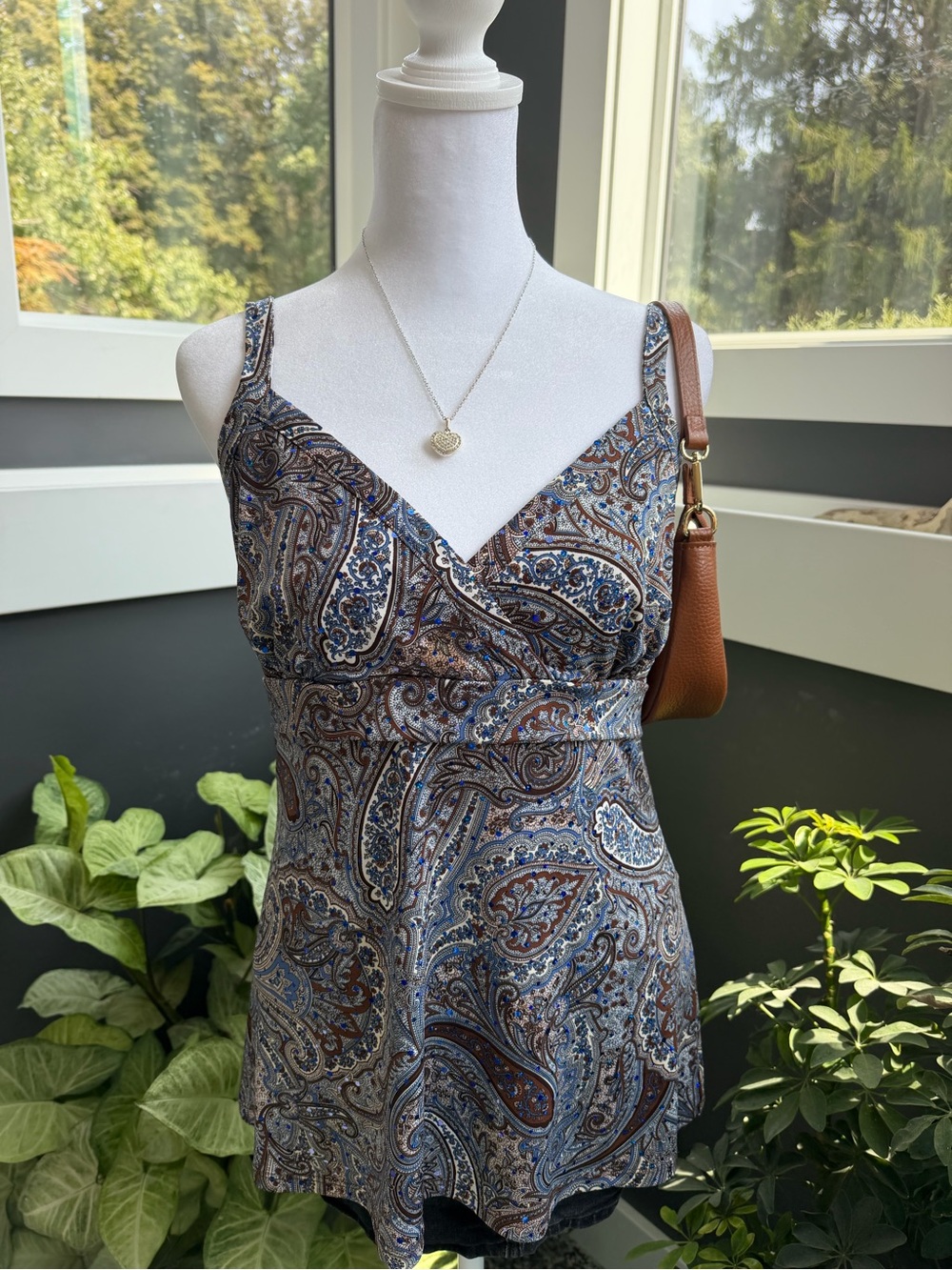 Vintage Paisley Sequin Top